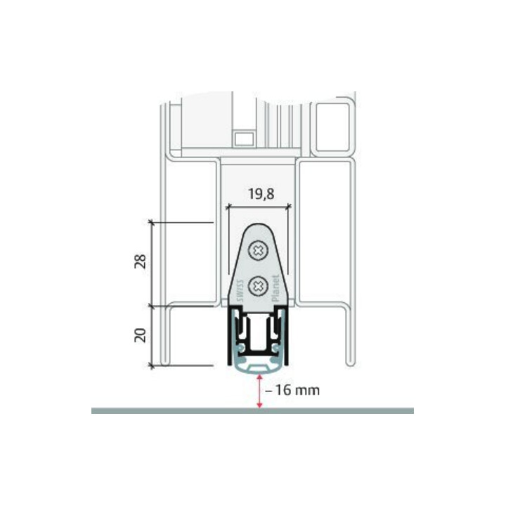 ASSA ABLOY Joint d’étanchéité à abaissement Planet MF-pl FH+RD 335 mm