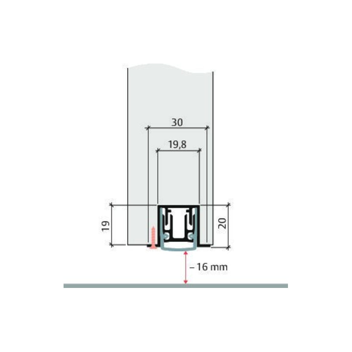 ASSA ABLOY Joint d’étanchéité à abaissement Planet PU RD 335 mm