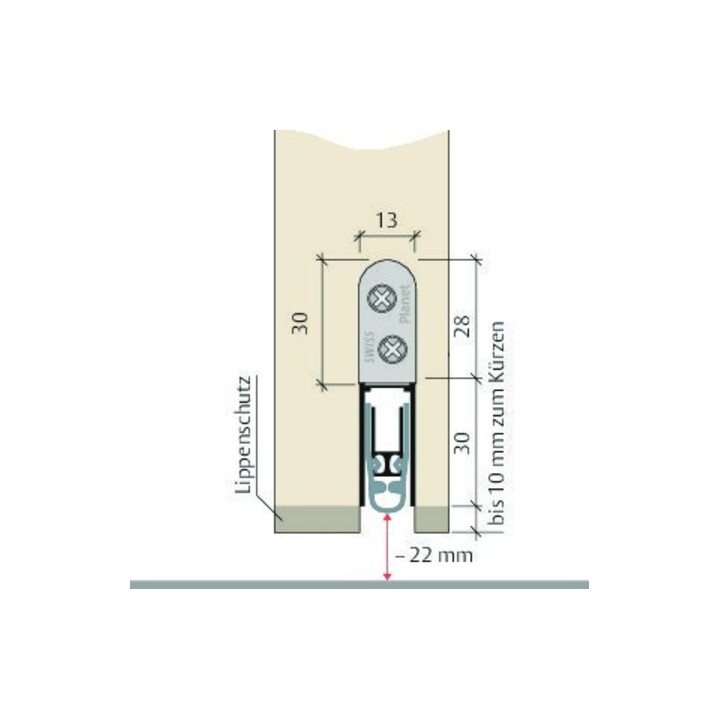 ASSA ABLOY Joint d’étanchéité à descente Planet HS-plu 1210 mm