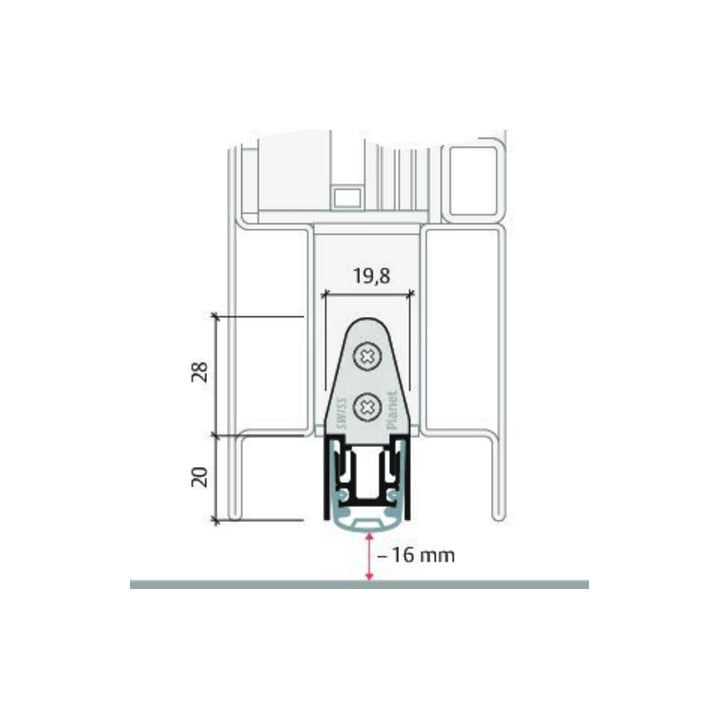 ASSA ABLOY Joint d’étanchéité à ressort Planet MF-pl FH+RD 1460 mm