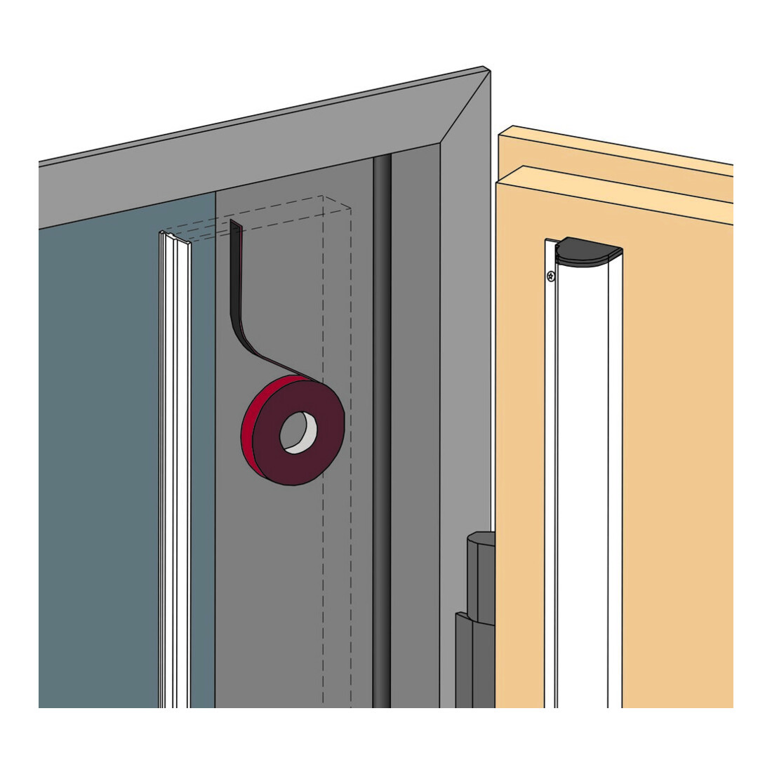 ASSA ABLOY Kit de collage S, 2500 mm, acier