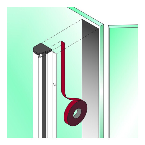 ASSA ABLOY Klebeset G, 2500 mm,Glas