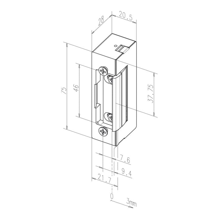 ASSA ABLOY Ouvre-porte électrique Fafix 12V 37 sans gâche