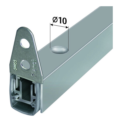 ASSA ABLOY PLANET Joint de porte à descente MF FH, 1210 mm Aluminium