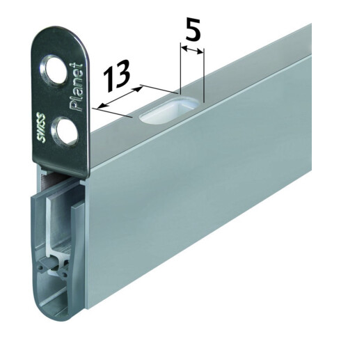 ASSA ABLOY PLANET Joint de seuil rabattable HS FH, 1210 mm aluminium