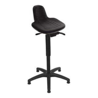 Assis-debout à patins STIER, hauteur d'assise 640-890 mm, assise en PU, avec poignée