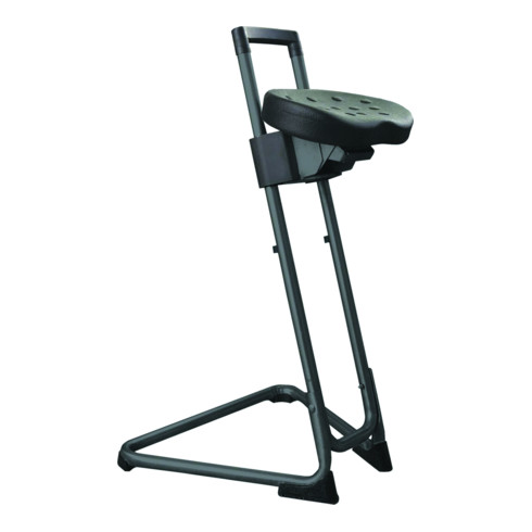 Assis-debout ESD STIER avec châssis en acier, hauteur d'assise 600-850 mm, assise en PU