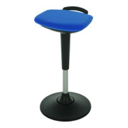 Assis-debout multiposition STIER avec pied à disque, hauteur d'assise 600-840 mm, bleu