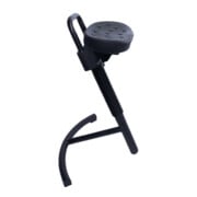 Assis-debout STIER avec châssis en acier noir, hauteur d'assise 645-825 mm, assise en PU