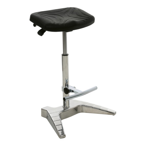 Assis-debout STIER XL avec repose-pieds, hauteur d'assise 700-880 mm, charge admissible 150 kg, assise en PU doux