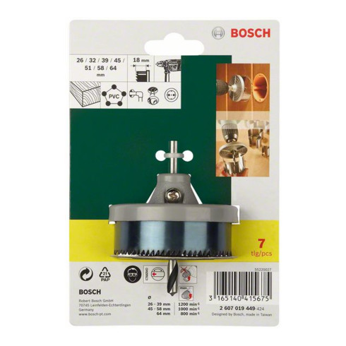 Assortiment de 7 scies-trépans