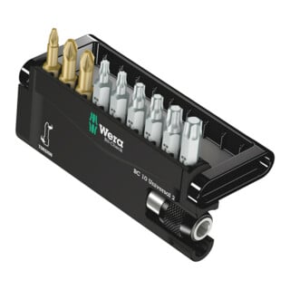 Assortiment de bits Wera 8155/67-9 Bit-Check, 1 support universel avec 9 bits