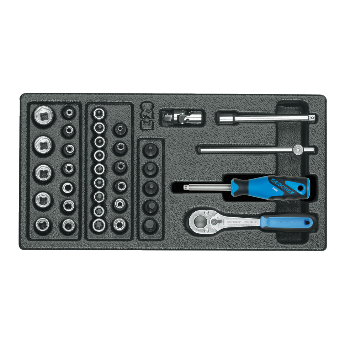 Assortiment de clés à douille Gedore 1/4'' en module 1/3 ES