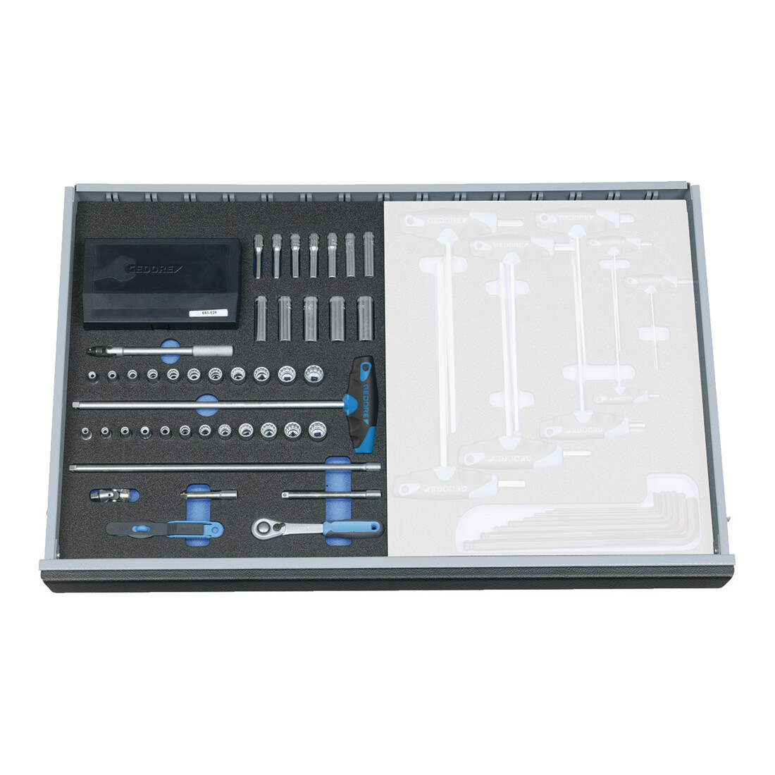 Assortiment de clés à douille Gedore 1/4" dans le module Check-Tool, 67 pcs