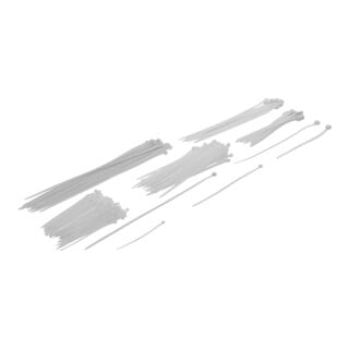 Assortiment de colliers plastique blanc 100 - 300 mm 250 pièces BGS Do it yourself