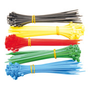 Assortiment de colliers plastique multicolore 2,4 x 100 mm 200 pièces BGS Do it yourself