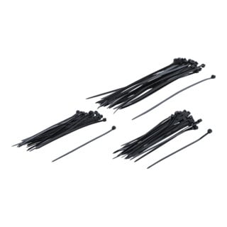 Assortiment de colliers plastique noir 100 - 200 mm 75 pièces BGS Do it yourself