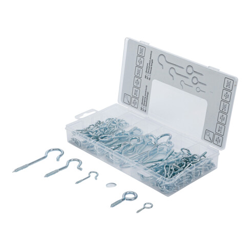 Assortiment de crochets à visser/ronds 142 pièces BGS Do it yourself