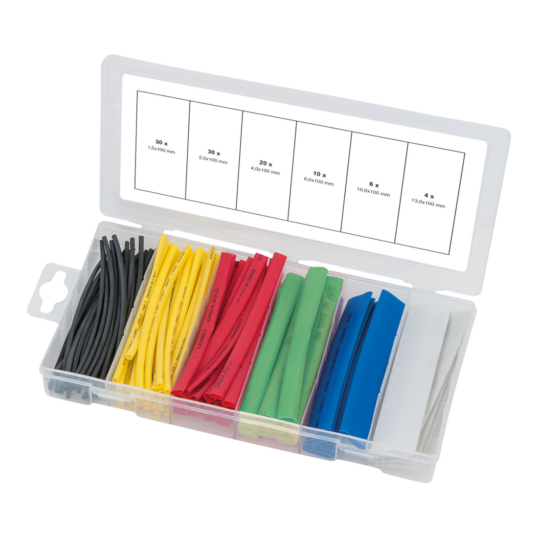 Assortiment de gaines thermo-rétractables, 100 pcs.