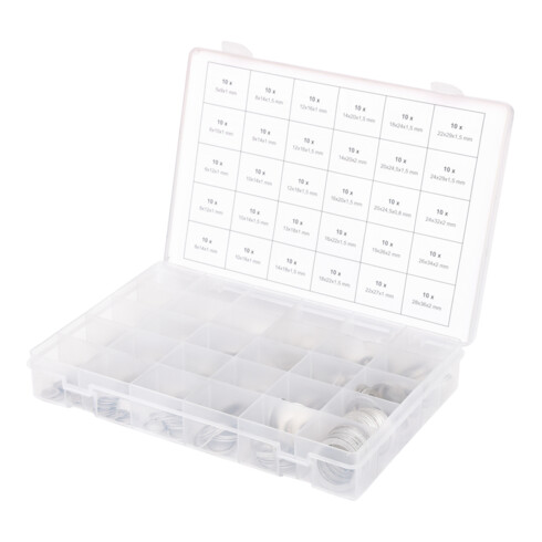 Assortiment de joints alu, M5-28, 300 pcs.