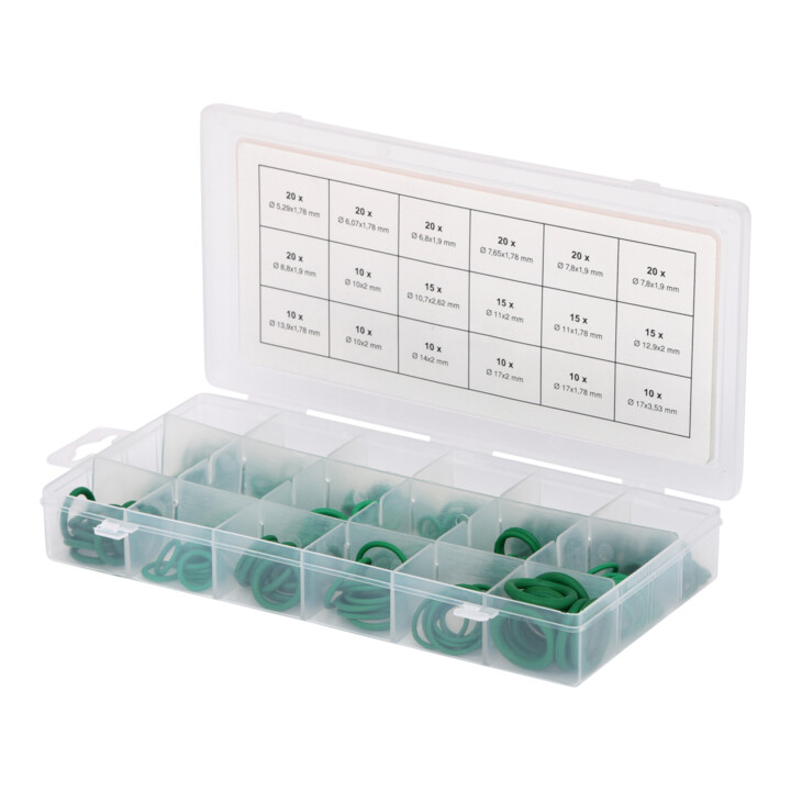 Assortiment de joints toriques pour climatisation HNBR, 270 pcs.