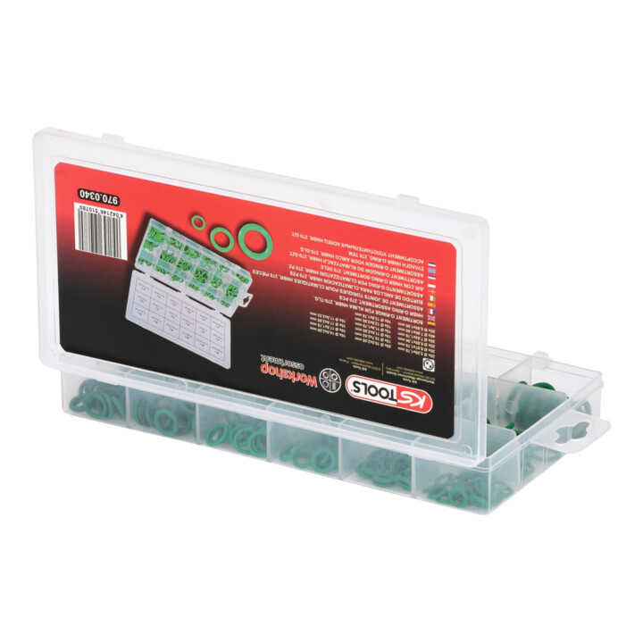 Assortiment de joints toriques pour climatisation HNBR, 270 pcs.