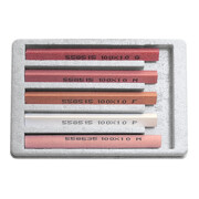 Assortiment de pierres d'affûtage TYROLIT, corindon supérieur, en coffret plastique, 5 pcs.