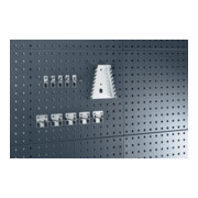 Assortiment de porte-outils 11-pcs. galvanisé p. panneaux perforés 5 crochet/5 d