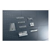 Assortiment de porte-outils 20-pcs.galvanisé p. panneaux perforés 10 crochet/5 d