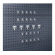 Assortiment de porte-outils 25-pcs.galvanisé p. panneaux perforés 15 crochets/ 1-1