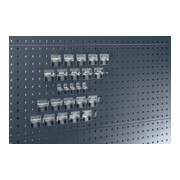 Assortiment de porte-outils 25-pcs. galvanisé p. panneaux perforés 15 crochets/5
