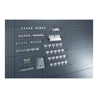 Assortiment de porte-outils 60-pcs.galvanisé p. panneaux perforés 10 crochets/20