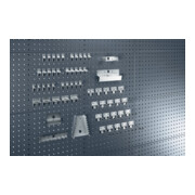 Assortiment de porte-outils 60-pcs.galvanisé p. panneaux perforés 10 crochets/20