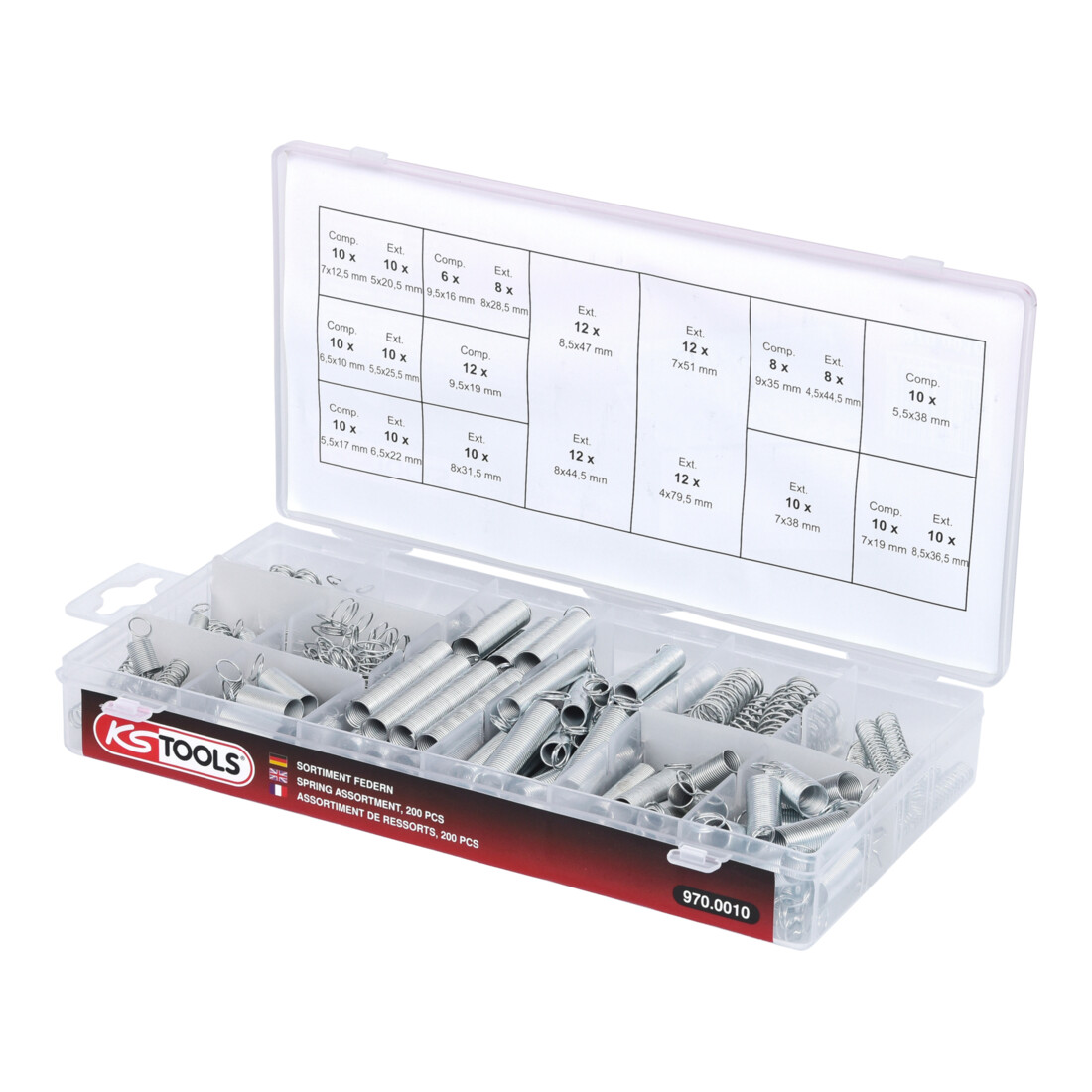 Assortiment de ressorts, 200 pcs.