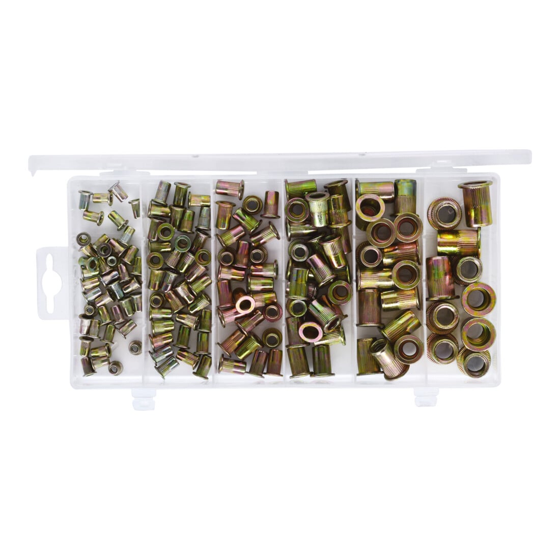 Assortiment de rivets filetes acier, M3x9mm-M10x21mm, 150 pcs.