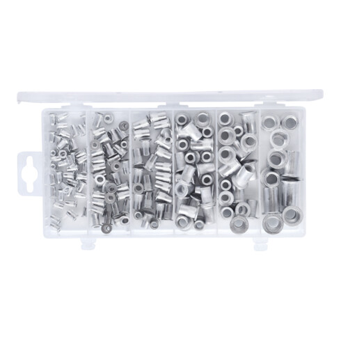 Assortiment de rivets filetes aluminium, M3x9mm-M10x21mm, 150 pcs.
