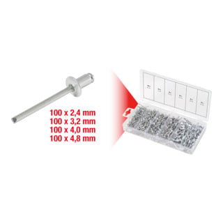 Assortiment de rivets KS Tools 400 pcs.