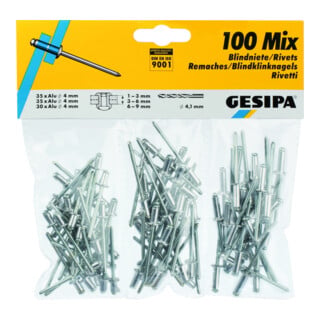 Assortiment de rivets POP 100 pces GESIPA