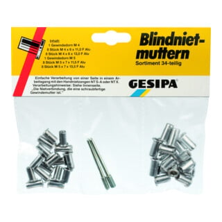 Assortiment de rivets POP 18 un. GESIPA