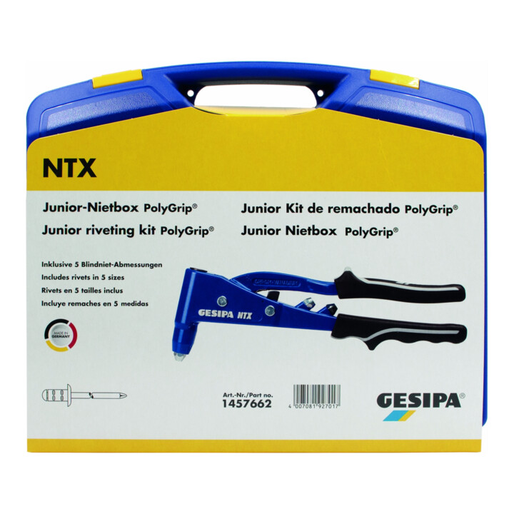 Assortiment de rivets POP Junior-Nietbox PolyGrip® 352 pces dans mallette en tôl