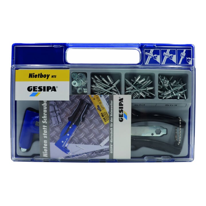 Assortiment de rivets POP Nietboy 135 pces Pince NTS et rivet POP D.4 mm en mall