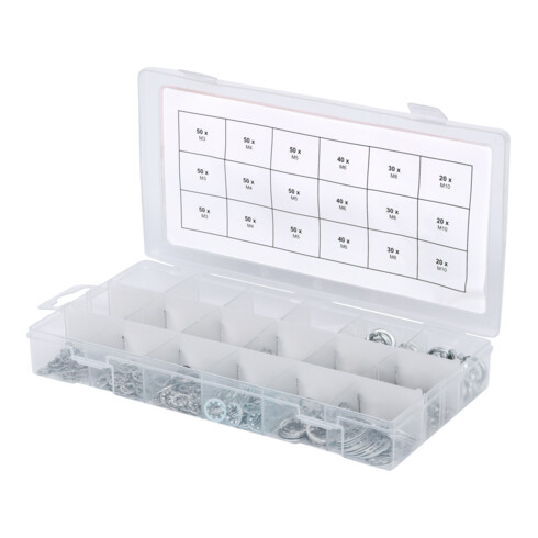 Assortiment de rondelles et de rondelles dentées KS Tools M3-10, 720 pcs.