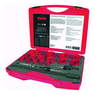 Assortiment de scies-cloches RUKO bimétal HSS en coffret plastique