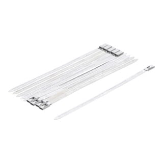 Assortiment de serre-câbles | Acier inoxydable | inoxydable | 7,0 x 200 mm | 10 pièces BGS Do it yourself