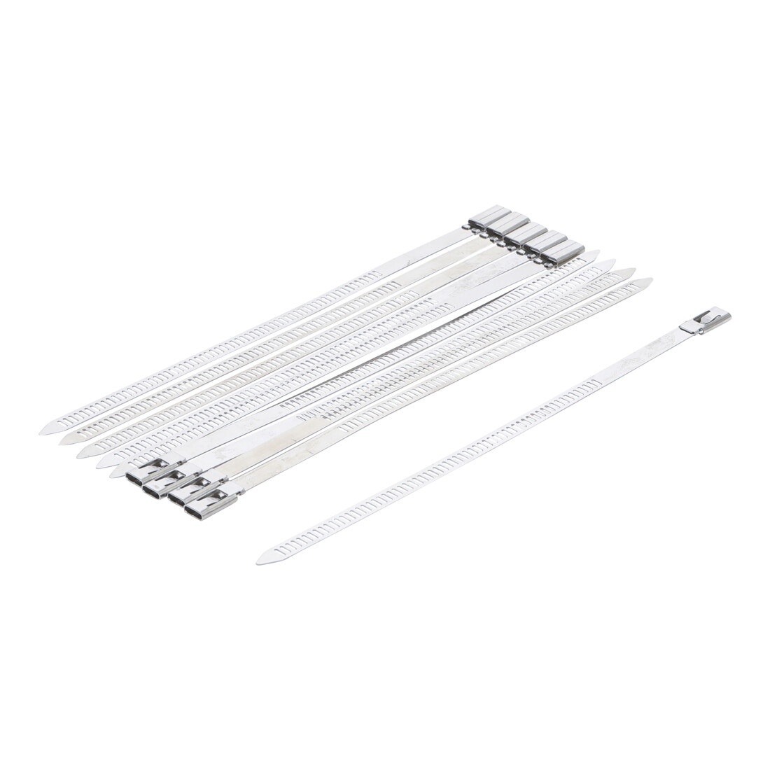 Assortiment de serre-câbles | Acier inoxydable | inoxydable | 7,0 x 200 mm | 10 pièces BGS Do it yourself