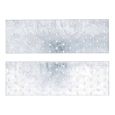 Assortiment de tôles d’acier perforées BGS Do it yourself, 300 x 100 x 2 mm, 2 pièces