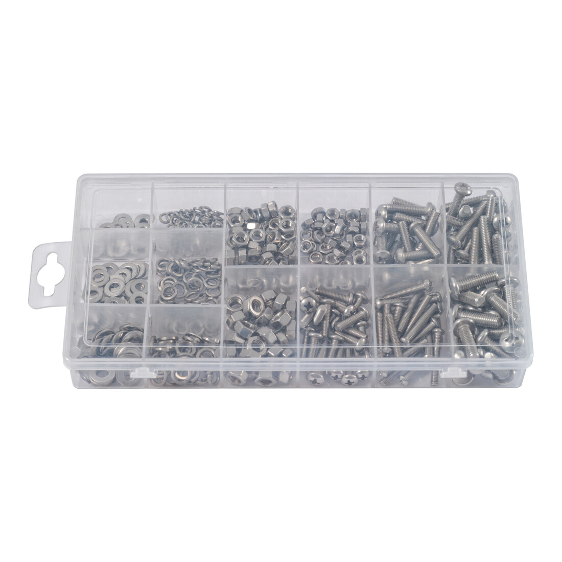 Assortiment de vis, rondelles et écrous en inox, métriques, 475 pcs.