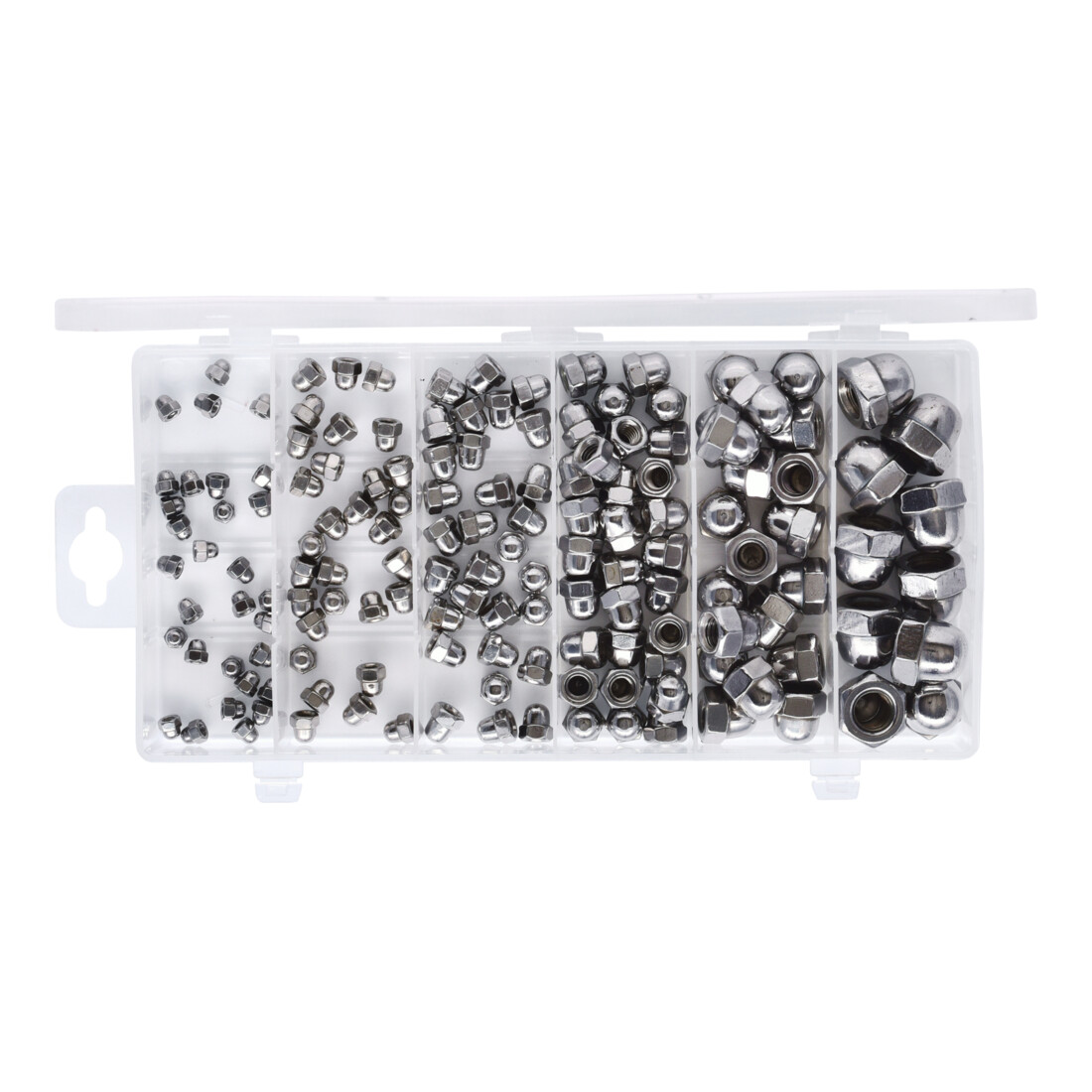 Assortiment d'écrous borgnes en inox, 150 pcs.