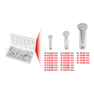 Assortiment d'écrous de sécurité, Ø 5-12mm, 21 dim. 60 pcs.
