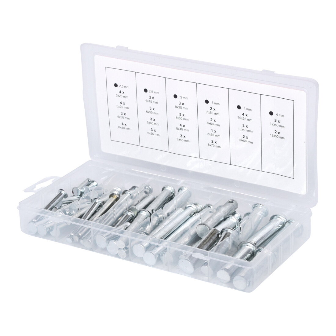 Assortiment d'écrous de sécurité, Ø 5-12mm, 21 dim. 60 pcs.